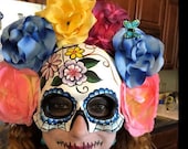 Dia De Los Muertos Mask flower day of the dead deco and wearable mask