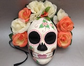 Dia De Los Muertos Bridal Wedding Full Face Mask flower day of the dead deco and wearable mask