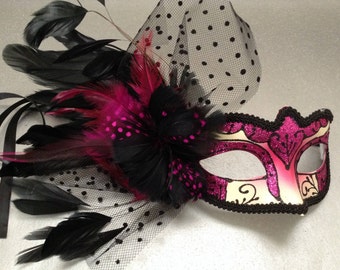 pink masquerade mask etsy