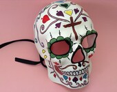 Hand painted Sugar Skull Skeleton mask for Wear or Art Wall Decoration