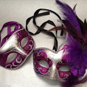 Silver Purple New Year Mardi Gras Party Masquerade ball mask