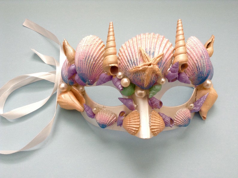 Mermaid Masquerade mask Seashells Princess Half face Mask dress up Party Wear