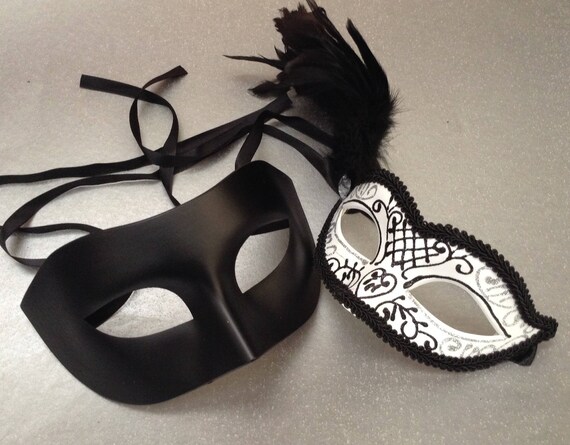 Black White Costume Birthday Party Couples Masquerade Ball Etsy