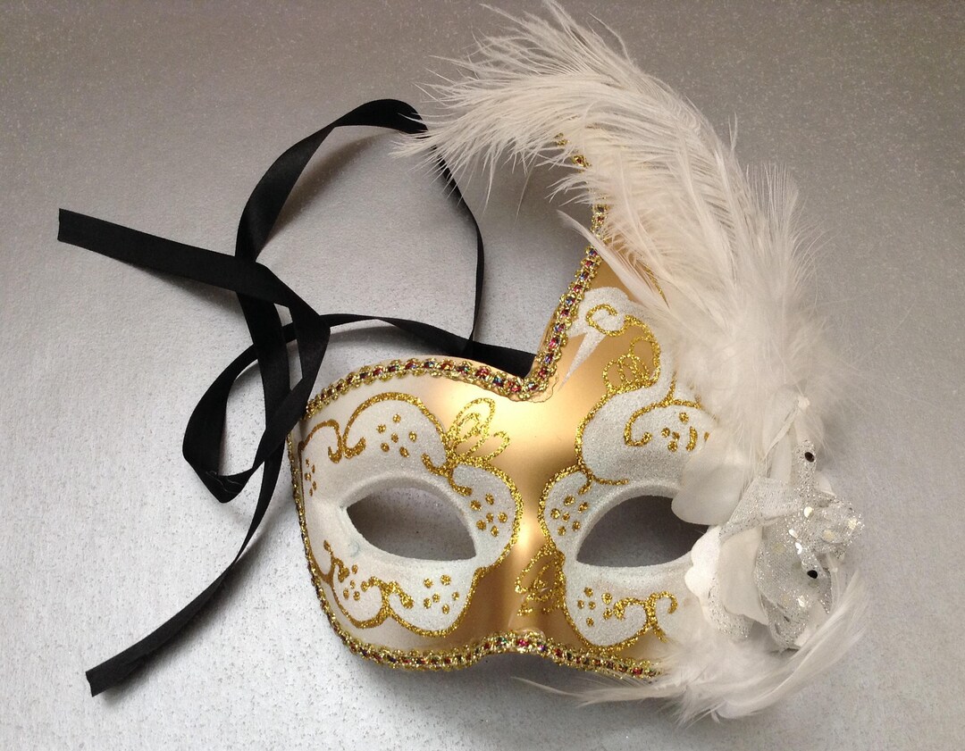 Gold White Bithday Anniversay Party Masquerade Ball Mask Dance Prom