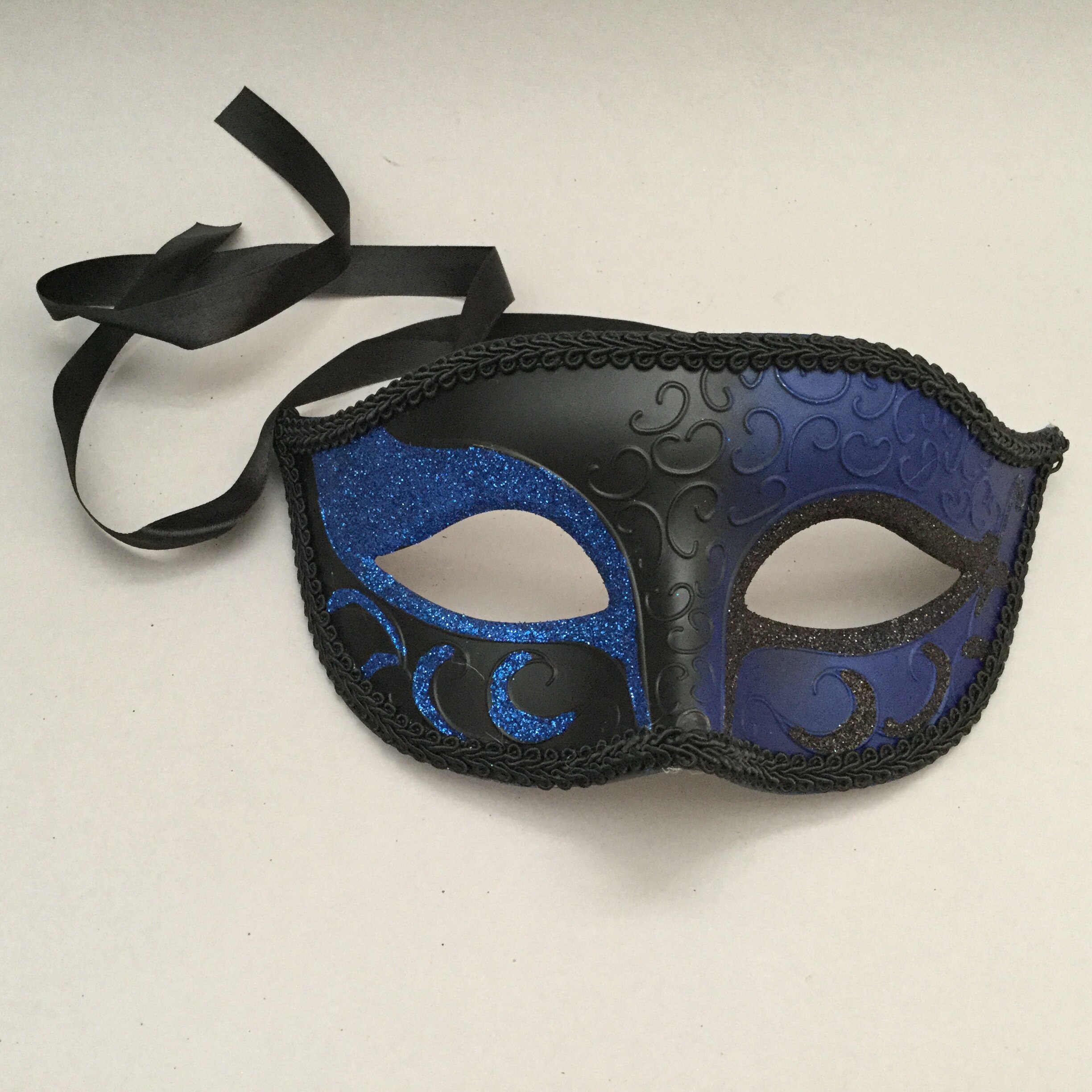 Blue Masquerade Ball Feather Eye Mask Pair Costume Dress up Etsy