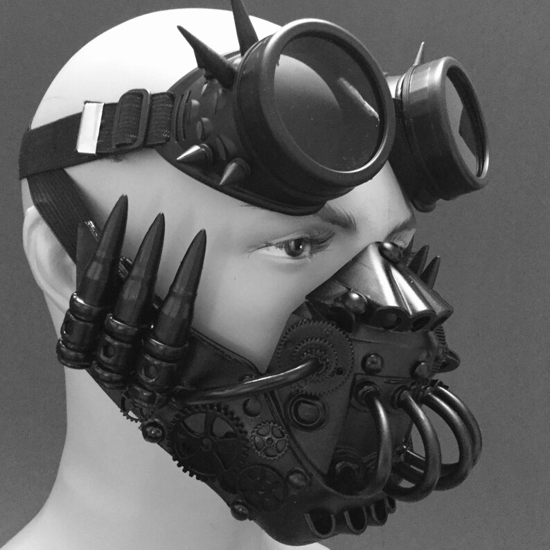 Steampunk Mouth Mask Black Respirator Gas Mask Costume Cosplay Etsy