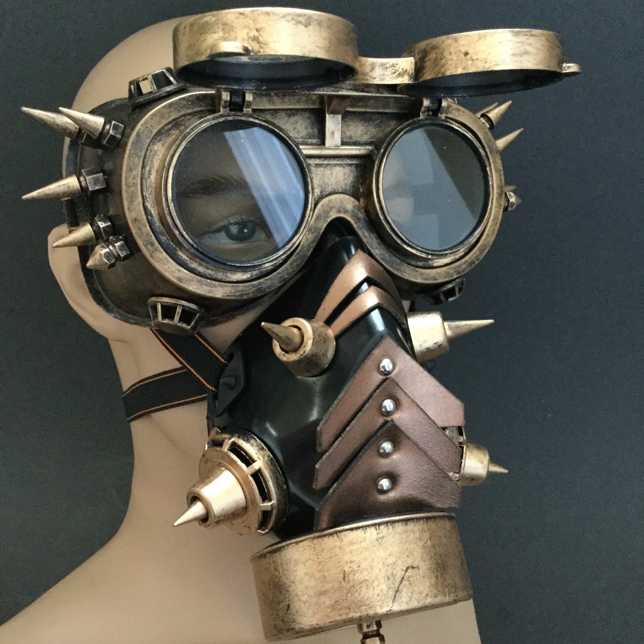 Full Face Cover Gas Mask Steampunk Costume Cosplay Masquerade Etsy