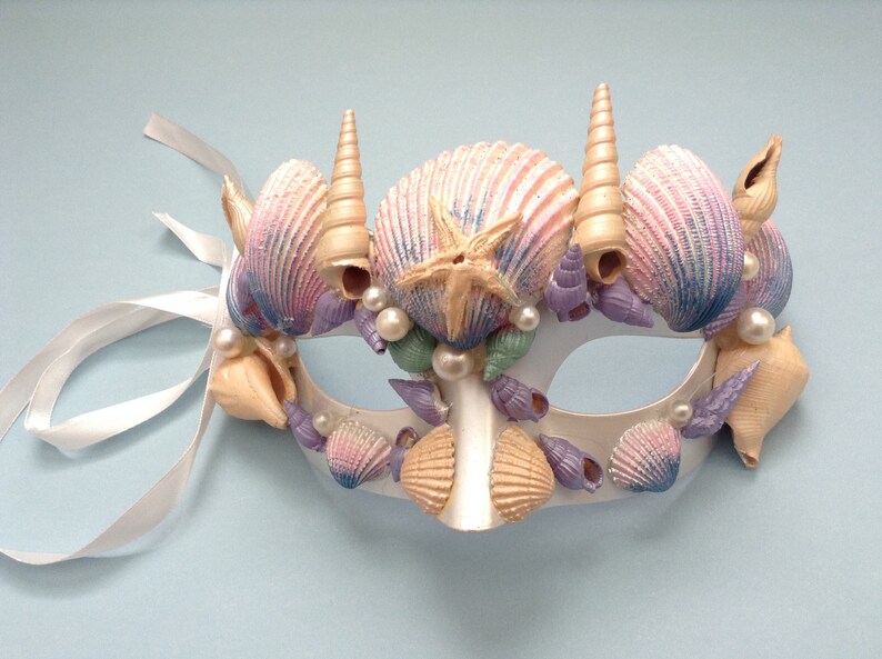Mermaid Masquerade mask Seashells Princess Half face Mask dress up Party Wear