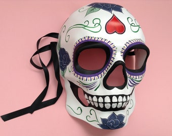 Matte White/Black with Black Elastic Cord MaskIt Day of The Dead Mask 5.5-Inch Matte White/Black with Black Elastic Cord MaskIt Day of The Dead Mask 5.5-Inch