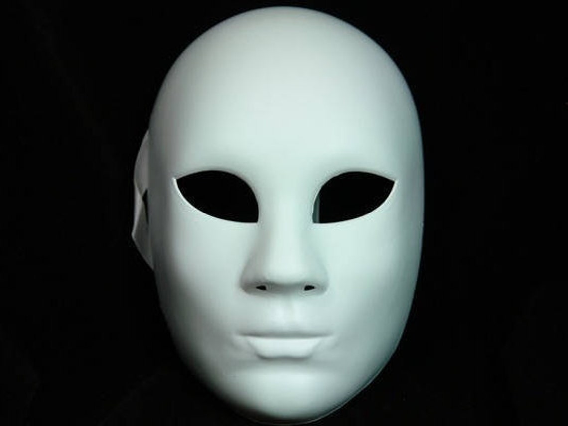 Halloween Female Girls Women White Full Face Mask DIY mask | Etsy