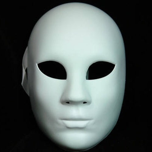 Halloween Female Girls Women White Full Face Mask DIY Mask Etsy