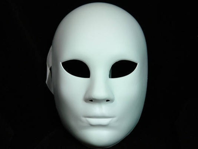 Halloween Female Girls Women White Full Face Mask DIY Mask Etsy