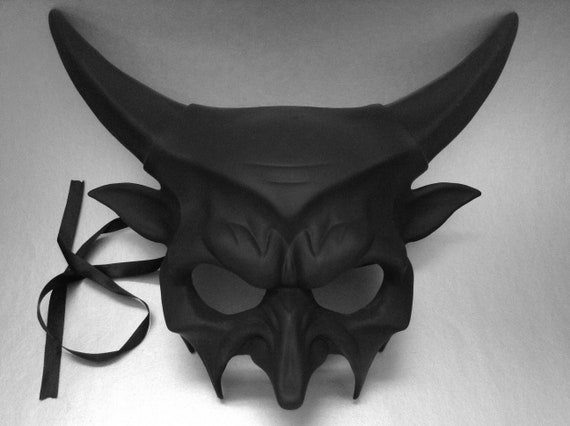 Diy Schwarz Damon Teufel Maskerade Maske Qualitat Harz Basis Etsy