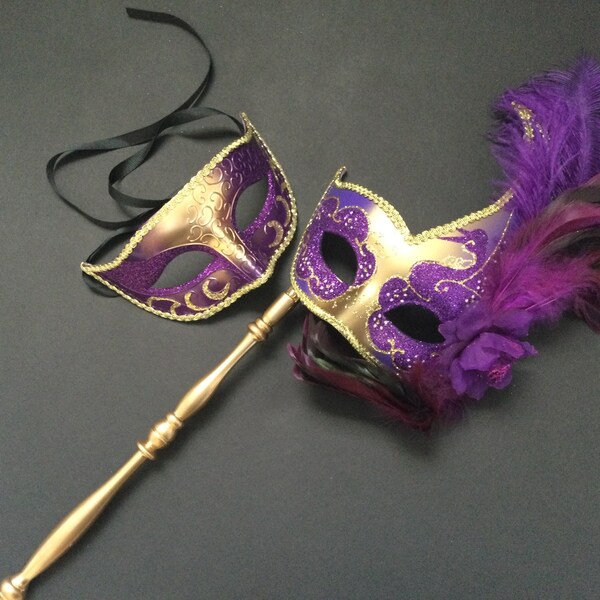mardi gras hand held mask