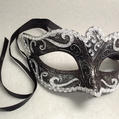 Couples Silver Blue Masquerade Ball Eye Mask Pair | Etsy