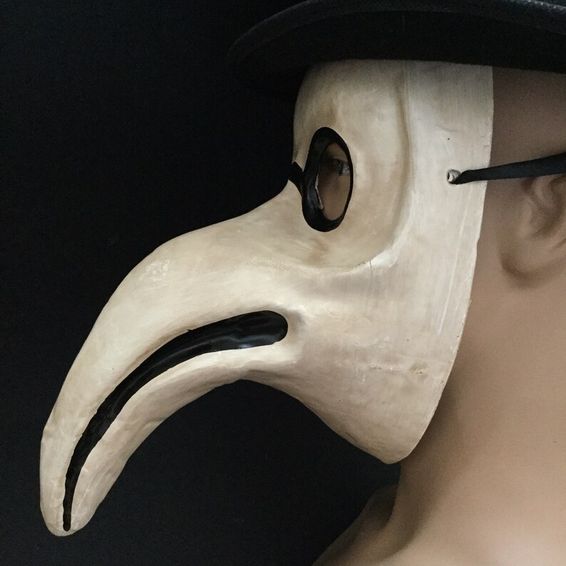 The Plague Doctor Bird Raven Long Curvy Beak Mask Costume Etsy