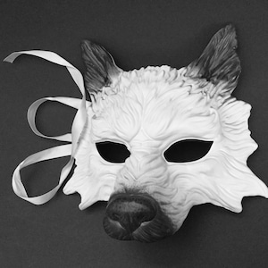 Black White Wolf Masquerade mask for New Year costume dress up Christmas Party