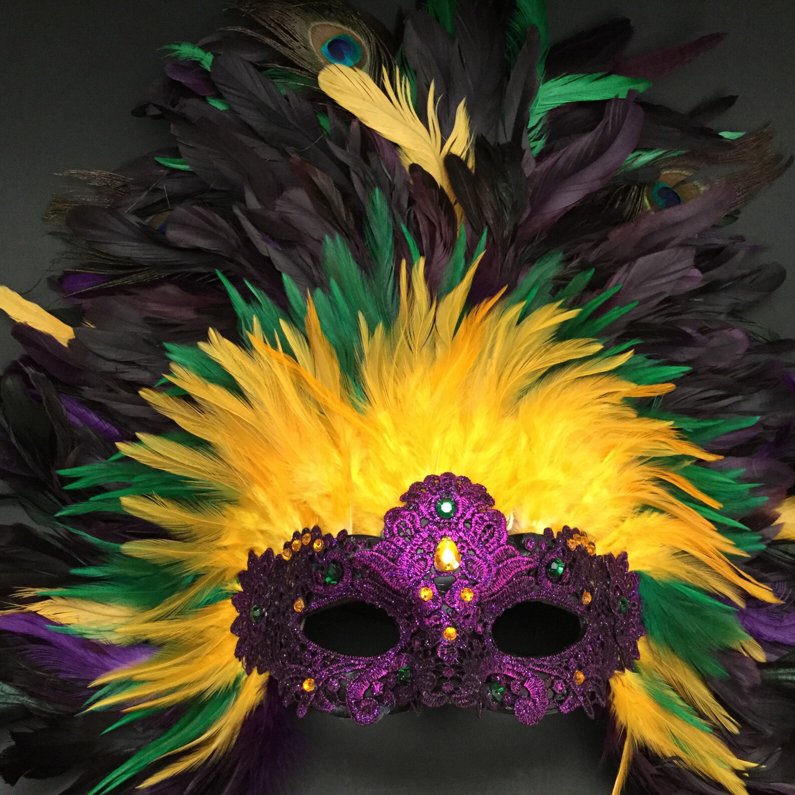 silver purple mardi gras mask