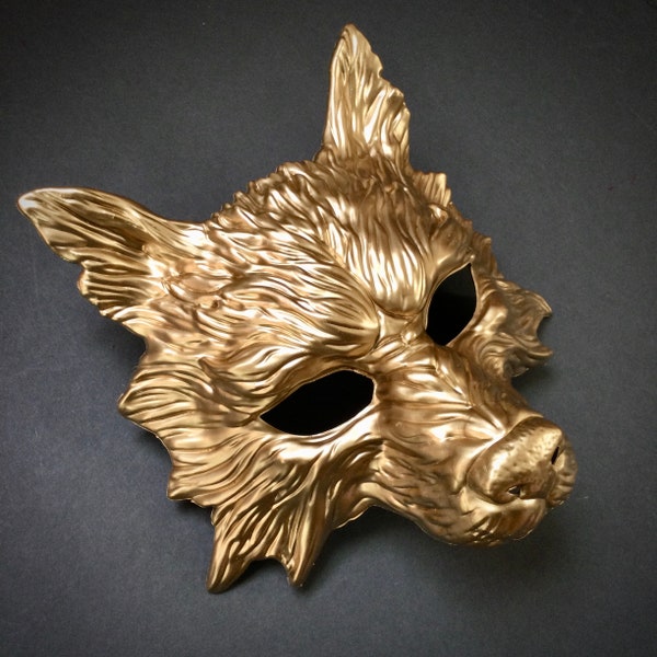 Masque de mascarade de loup d'or pour le costume du nouvel an habille la fête de Noël