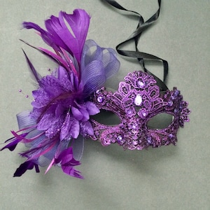 Purple Masquerade ball lace mask for Birthday Christmas New Year Costume Party Valentines Gift