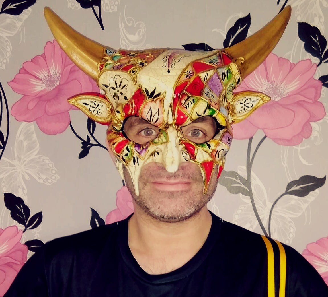 Style Gold Red Demon Devil Masquerade Ball Mask with Etsy