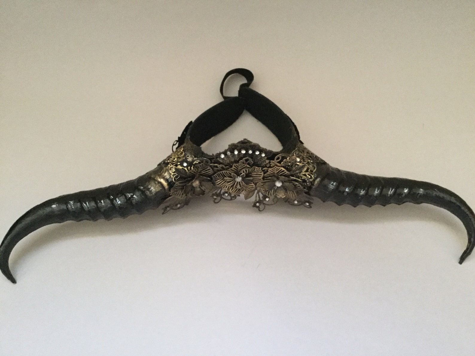 Black Gold Ram Horns Headband Halloween Costume Party Carnival Etsy