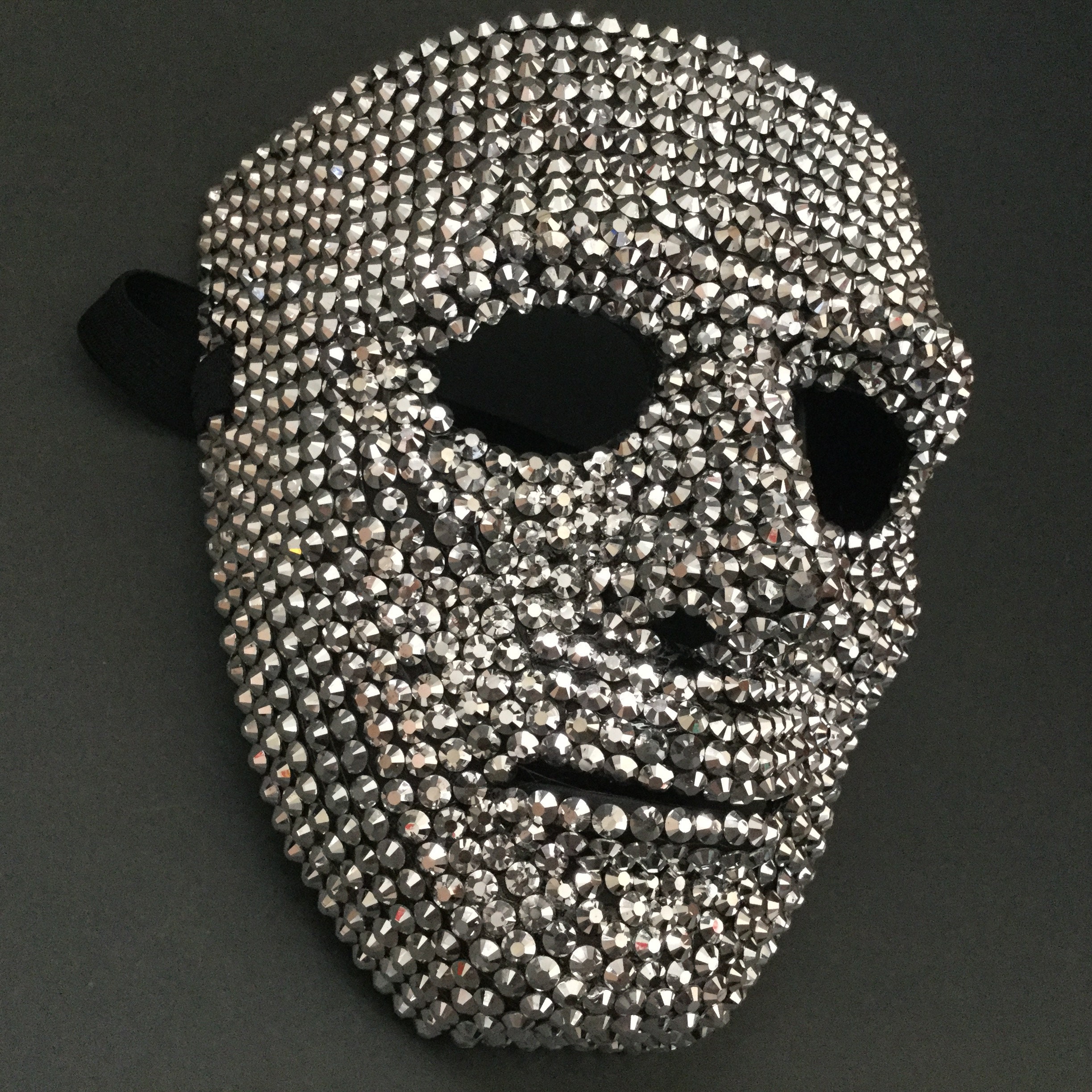Rhinestone Face Mask Full Face Halloween Mask with Crystal Etsy