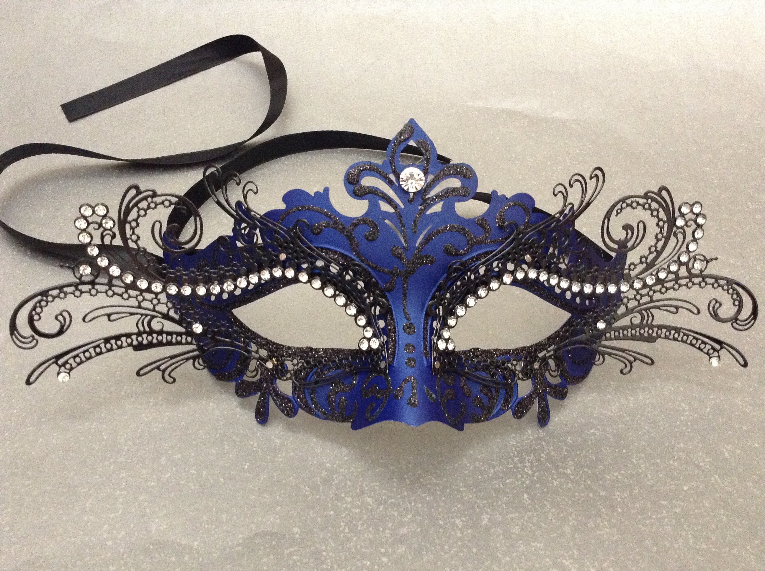 Blue Masquerade Mask Etsy