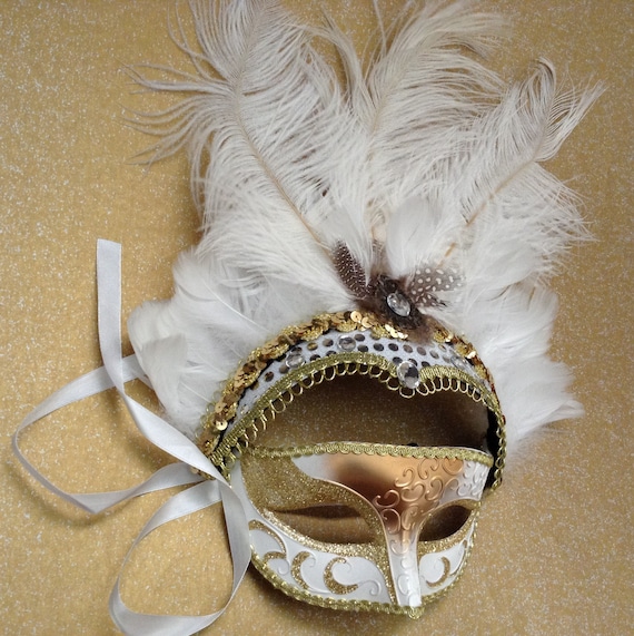 Mascarade Plume Blanche Coiffe Carnaval Cosplay Habillement -  France