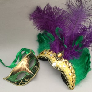 Mardi Gras Masquerade Purple Feather Headpiece Carnival Cosplay Dress up