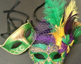 Mardi Gras Masquerade Carnival tall feather mask Parade Show Girl Costume Cosplay Party