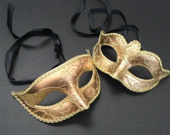 Gold Masquerade ball Eye Mask Dance r Prom Party Wear or Cake topper Mask Display or Wear