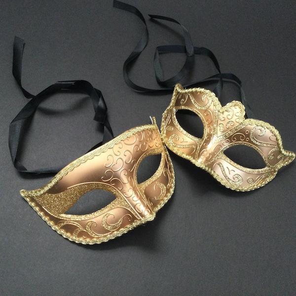 Gold Masquerade ball Eye Mask Dance r Prom Party Wear or Cake topper Mask Display or Wear