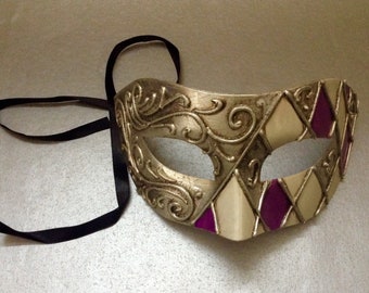 Silver Purple Mens Masquerade ball mask for Dance Birthday Party Carnival dress up