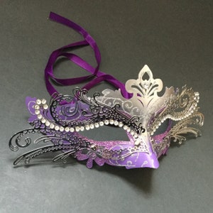 Silver Purple Masquerade ball Birthday Carnival Cosplay dress up Party Mask
