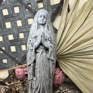 Mary Garden Statue, Concrete Mary Small Statue, Garden Statue, Decorative Christian Garden Decor