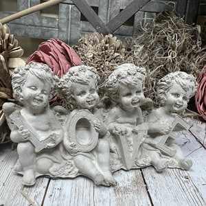 Angel Figures, Concrete Love Angels, Office Decor , Home Decor , Modern , Handmade, Garden Accents, Angels
