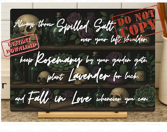 Practical Magic - Inspired Cutting Board PNG Digital Download