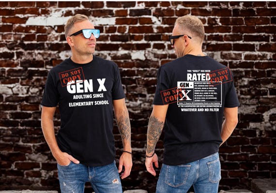 Rated GEN X SVG PNG, Gen-X Design (Instant Download)