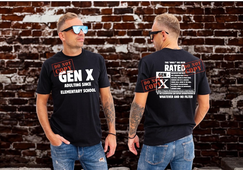 Rated GEN X SVG PNG, Gen-X Design (Instant Download) image 1