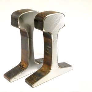 Railroad Track bookends   Raw Saw-Cut Finish