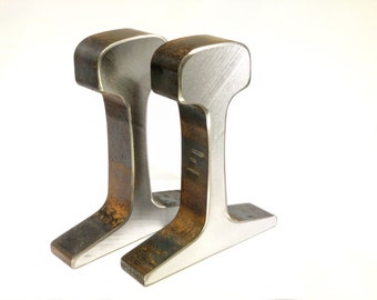 Railroad Track bookends unpolished