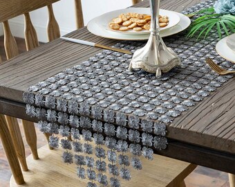 Grey Burlap Table Runner Rustic Wedding Decor Rustic Table Etsy