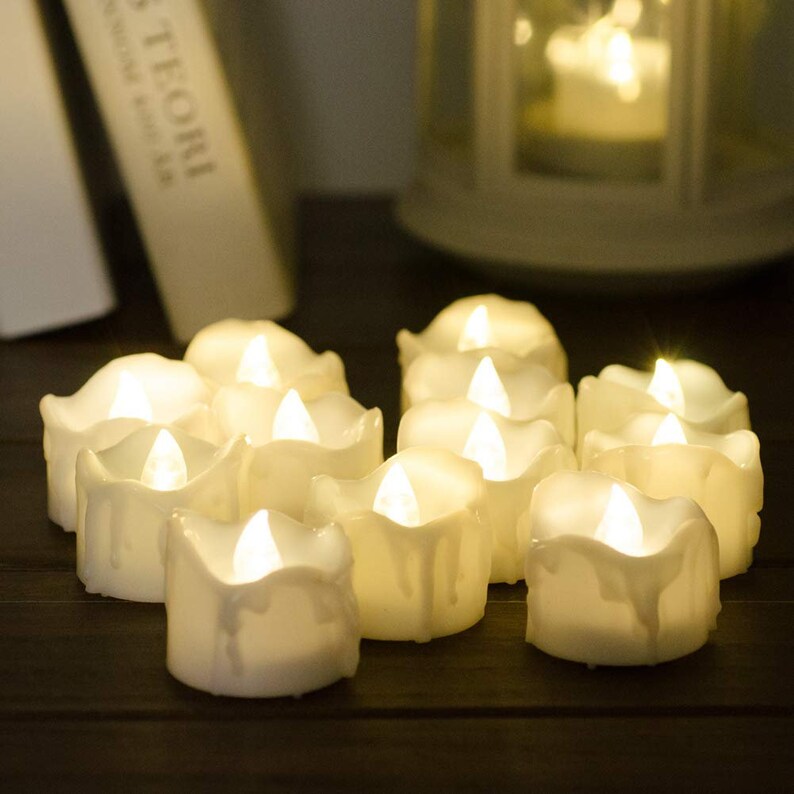 Led Votive Candles Timer Candle Favors Flameless Tea Lights Decorative Candle Set of 12 Realistic Led Candles