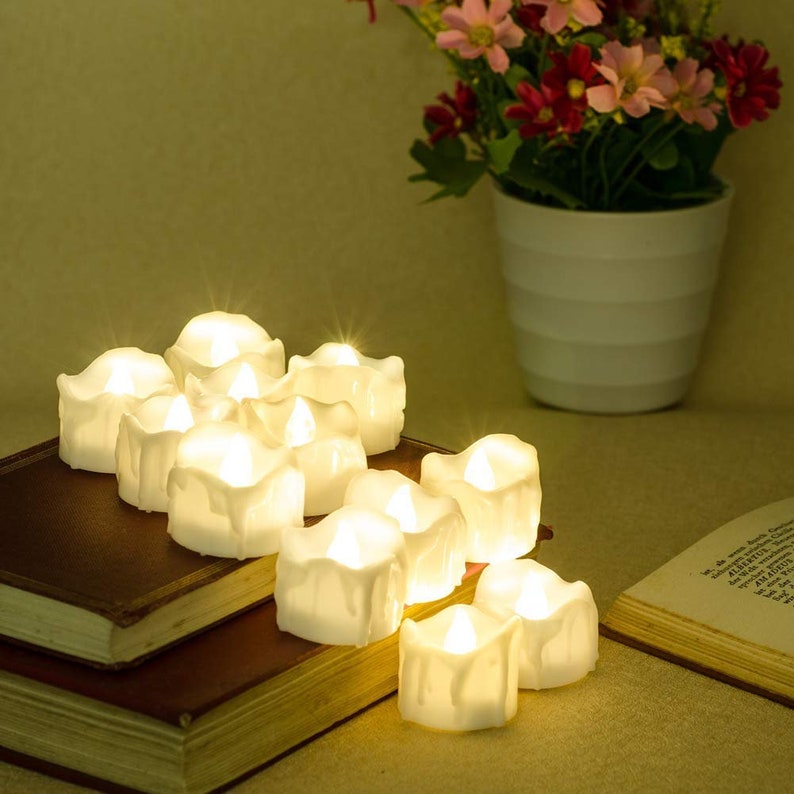 Led Votive Candles Timer Candle Favors Flameless Tea Lights Decorative Candle Set of 12 Realistic Led Candles