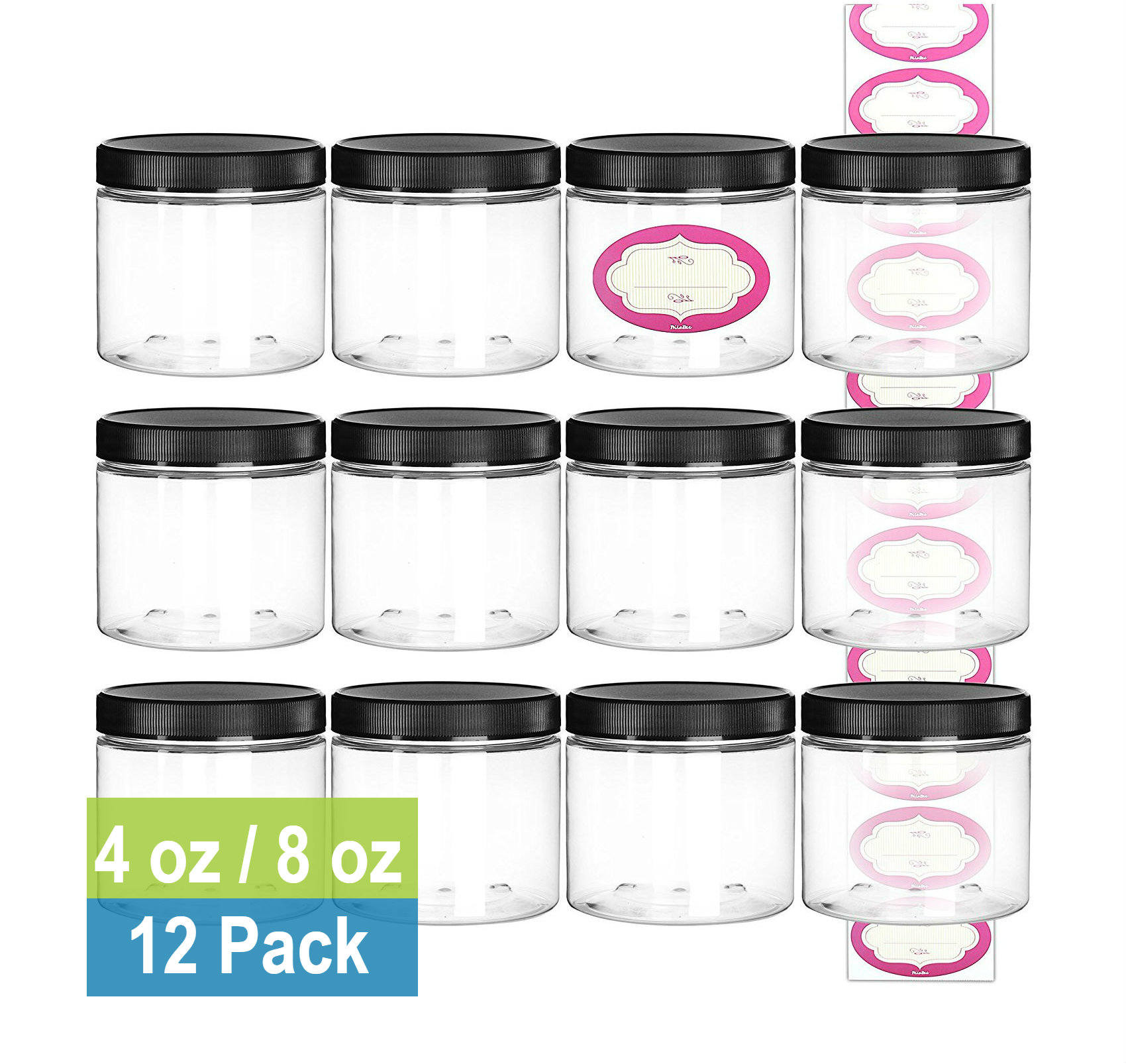 Slime Containers with ScrewOn Lids and Labels 4oz / 8oz Etsy