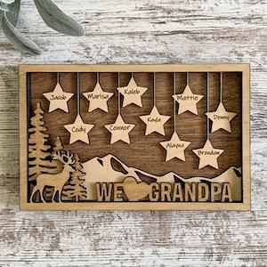 Personalized Gift for Grandpa, Unique Father's Day Gift, Gift for Papa, Family Tree, For Hunter