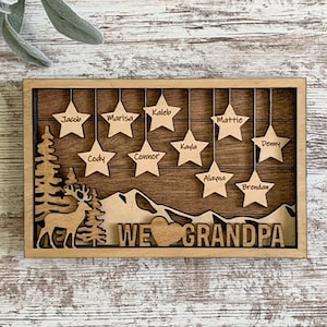 Personalized Gift for Grandpa, Unique Father&#39;s Day Gift, Gift for Papa, Family Tree, For Hunter