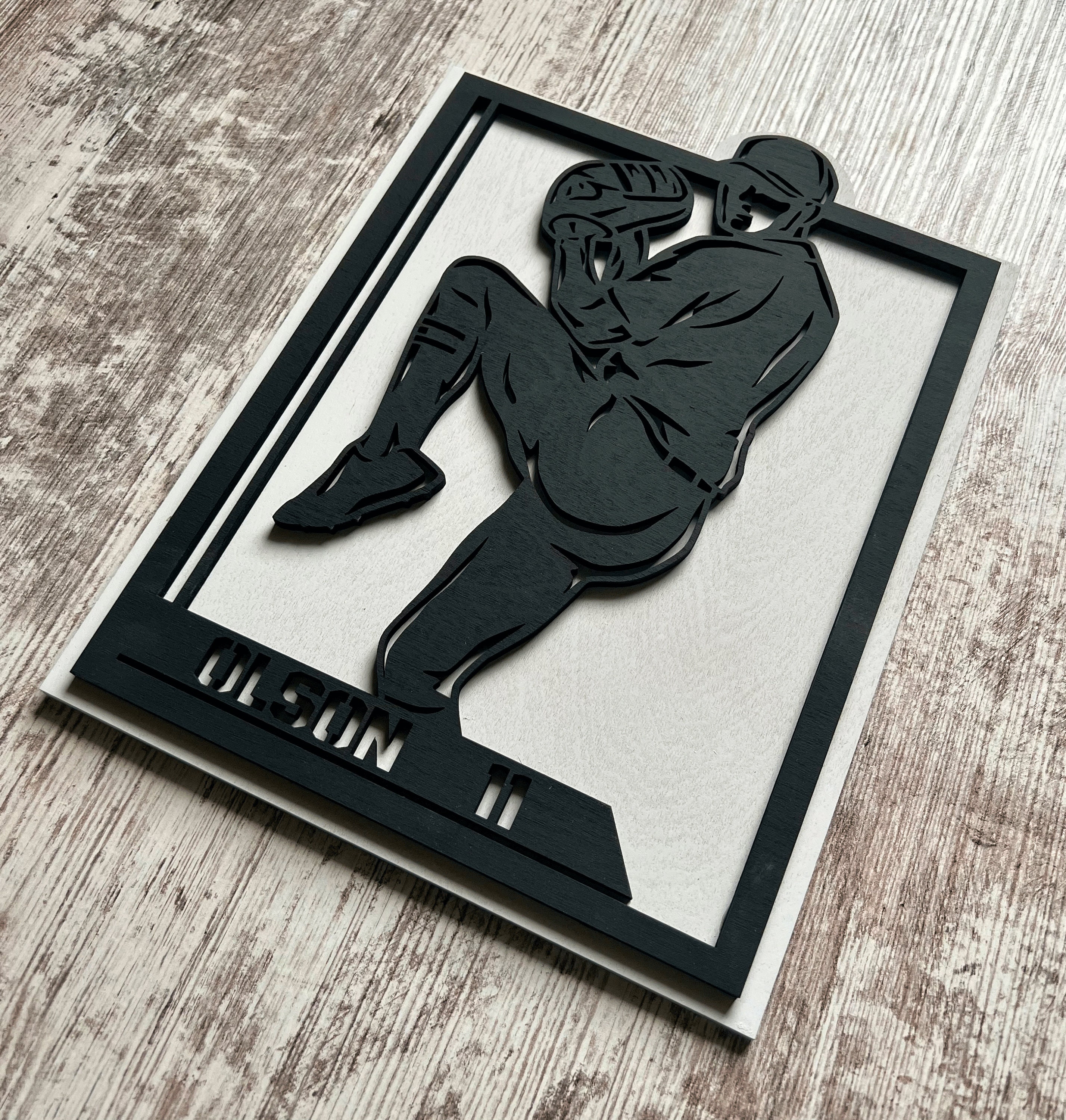 Custom Baseball Player Wood Sign, Personalized Graduation Gift for High ...