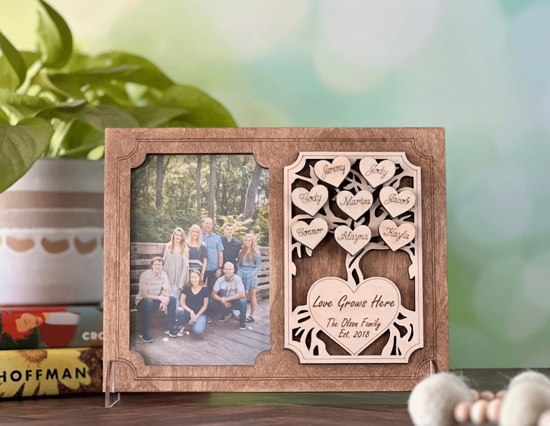 Custom Family Tree Photo Frame Personalized Family Picture Etsy